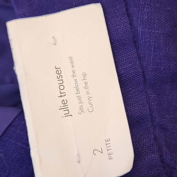 LOFT 100% Linen Women's Julie Trouser Royal Blue, Size 2P - Picture 8 of 10